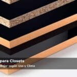 Tableros de madera natural e industrializada utilizados en la fabricación de closets a medida, seleccionados según uso, clima y durabilidad.
