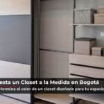 Cuánto cuesta un closet a la medida en Bogotá. Closet con puertas corredizas bicolor perfilería metálica negra y entrepaños. Francisco Cruz Interiores