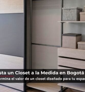 Cuánto cuesta un closet a la medida en Bogotá. Closet con puertas corredizas bicolor perfilería metálica negra y entrepaños. Francisco Cruz Interiores
